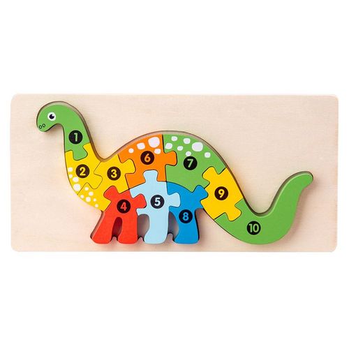 (Dinosaure) Puzzles Tridimensionnels En Bois Pour L'ducation Prcoce Des Enfants, Blocs De Construction Pour Animaux, Puzzles Cognitifs De La Circulation, Jouets Pour Le Dveloppement Intellectuel De