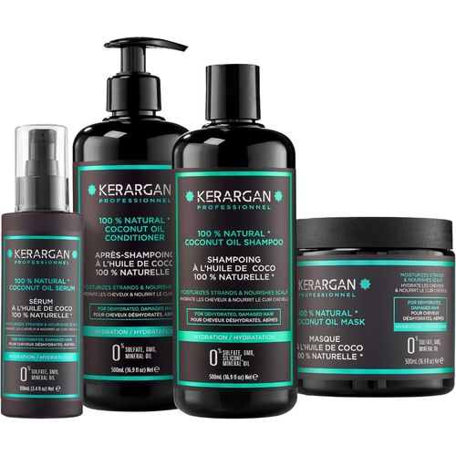 - Ensemble Hydratant Shampoing, Aprs-Shampoing, Masque & Srum  Lhuile De Coco - Soin Complet Pour Cheveux Dshydrats, Abms - Sans Sulfate, Ogm, Silicone - 3x500 Ml + 100ml[H90]