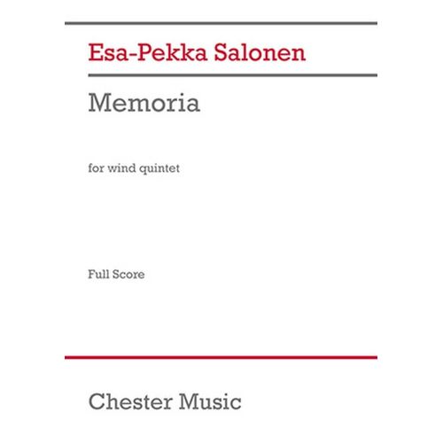 Esa-Pekka Salonen : Memoria For Wind Quintet - Conducteur Quinette  Vent Musch67958 9781785584398