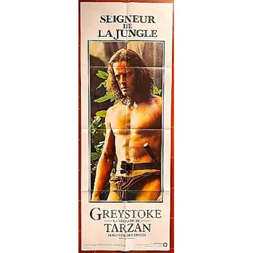 *** Greystocke La Legende De Tarzan De Hugh Hudson - 1984 - Christophe Lambert - Andie Mac Dowell - Affiche Pantalon De Cinma Originale Plie- 55 X 157 - (Affiche Pour La Vido) - Trs Bon Etat ***