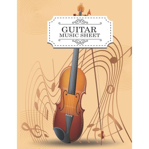 Guitar Music Sheets: Guitar Sheet Music Tabs..A Cute 6 String Guitar Chord Large Tab Notebook With Chord Diagram, Guitar Tabs Sheet Music Journal Gift.    Format Broch 