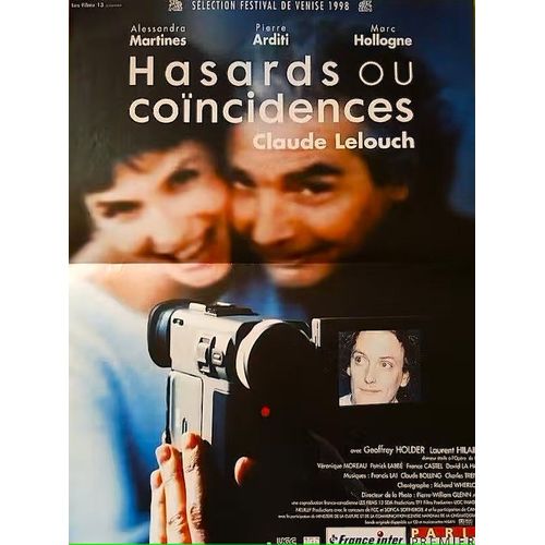 *** Hasards Ou Concidences De Claude Lelouch - 1998 - Alessandra Martines - Pierre Arditi - Marc Hollogne - Laurent Hilaire - Affiche Cinma Originale Plie - 40 X 53 - Comme Neuf ***