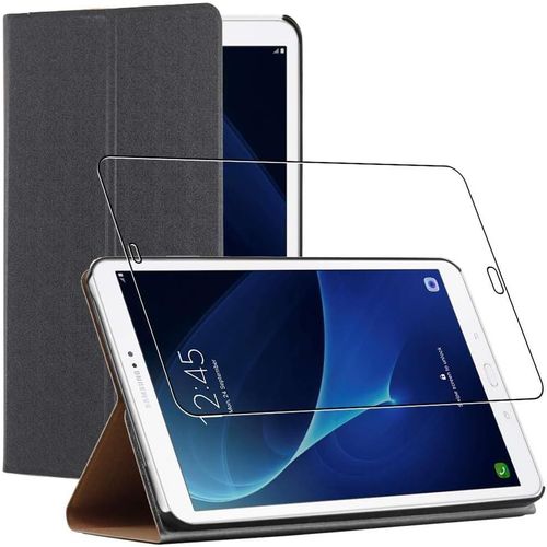- Housse Compatible Avec Samsung Galaxy Tab A6 A 10.1 (2018, 2016) T580 T585 Etui Coque Auto Veille Slim Smartcase Support, Noir +Verre Tremp[Appareil: 254.2 X 155.3 X 8.2mm, 10.[Coq5186358]