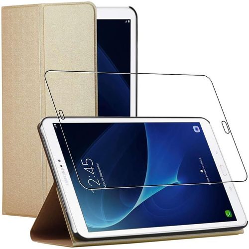 - Housse Compatible Avec Samsung Galaxy Tab A6 A 10.1 (2018, 2016) T580 T585 Etui Coque Auto Veille Slim Smartcase Support, Or/Dor +Verre Tremp[Appareil: 254.2 X 155.3 X 8.2mm[Coq5186359]