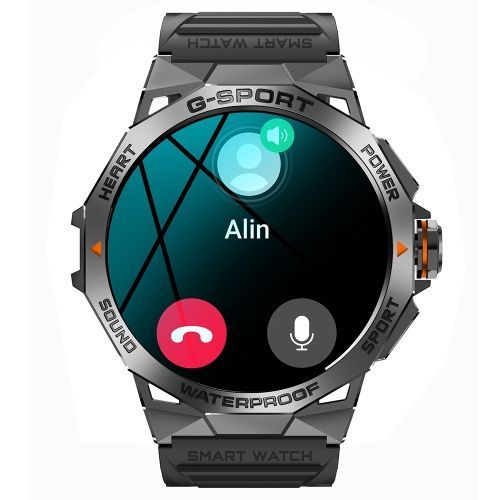 K62 1,43 Pouces tanche Bluetooth Appel Mto Musique Montre De Sport Intelligente, Couleur: Noir -