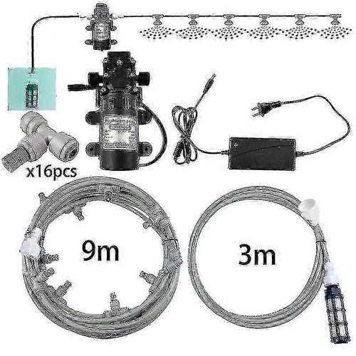 (Kit 12 M) Kit De Systme De Refroidissement Par Brumisation Intelligent 6-18 M Buses  Verrouillage Coulissant 6 Mm Connecteurs En T  Montage Rapide Compatible Avec L'arrosage Extrieur Des Terrasses De Jardin-C