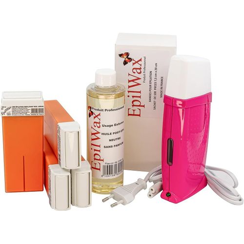 - Kit Chauffe Cire pilation Professionnelle Avec 4 X Recharges Roll On Cire  L'argan, 100 X Bandes D'pilation Et Huile Aprs pilation - Gamme Royal