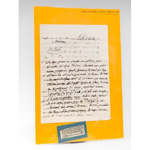 [ Lettre Autographe Signe voquant Le Gnral Michaud : ] 1 L.A.S. Date De Besanon, Le 22 Floral An Xi [ 12 Mai 1803 ] Monsieur, Lorsque Je Vous   de Droz ; [ Droz 