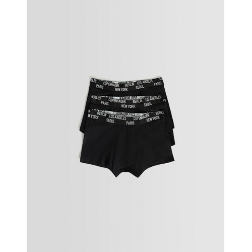 Lot De 3 Boxers Avec Imprim Homme S Noir