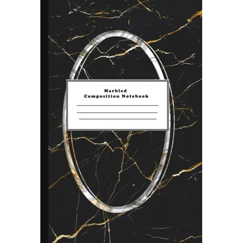 Marbled Composition Notebook: Marbled Composition Notebook: Black Color School Notebook - Marble Composition Notebook 110 Pages (6x9): School Composition Notebook    Format Broch 