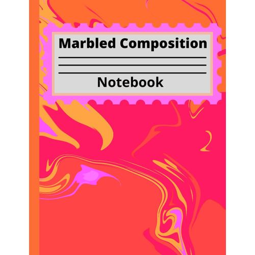 Marbled Composition Notebook: Red Marble Wide Ruled Paper Notebook For School (Composition Notebook Marble)    Format Broch 