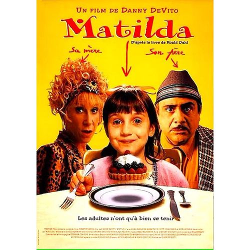 *** Matilda De Danny Devito - 1996 - Mara Wilson - Danny Devito - Rhea Perlman - Affiche Cinma Originale - 40 X 54 - Trs Bon Etat ***