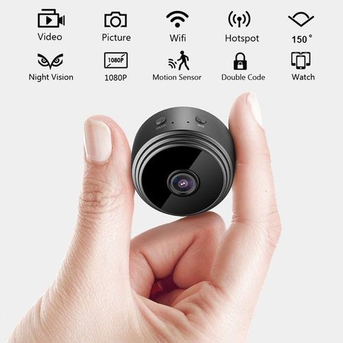 Mini camra IP WiFi 1080P aimant de lumire infrarouge cach avec micro camra -