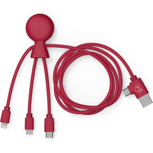 - Mr Bio 1m Cble Multi Usb 4 En 1 En Forme De Pieuvre - Chargeur Universel En Plastique Recycl - Pr Usb Universel Usb-C, Lightning,Micro Usb, Usb Pour Smartphone Universelle - Rouge