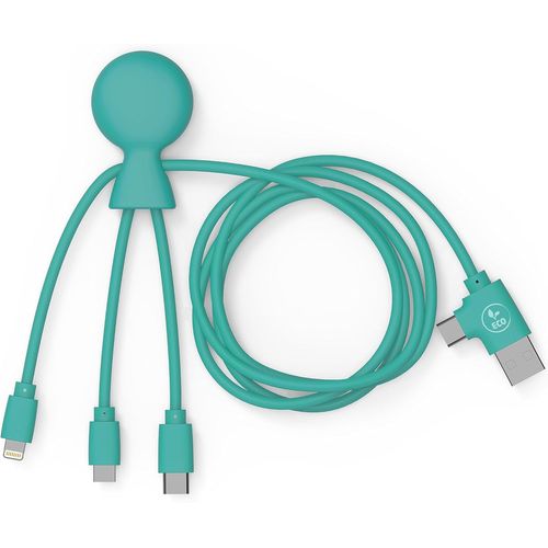- Mr Bio 1m Cble Multi Usb 4 En 1 En Forme De Pieuvre - Chargeur Universel En Plastique Recycl - Prise Usb Universel Usb-C, Lightning,Micro Usb, Usb Pour Smartphone Universelle - Menthe