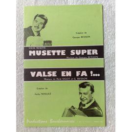 "Partition Musette Super Georges Besson Valse en Fa!.. Jacky Noguez 1965" 