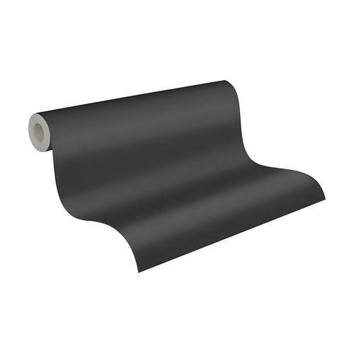 Papier Peint Ton-Sur Ton Profhome 371781-Gu Papier Peint Intiss Lgrement Textur Ton-Sur-Ton Mat Noir 5,33 M2