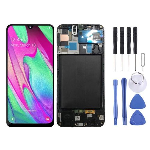 (Noir) - Pour Samsung Pour Galaxy A50 Sm-A505f Assemblage Lcd Avec Cadre (