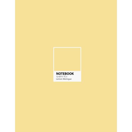 Notebook: Lined Journal- Pantone Color Design - Large (8.5 X 11 Inches) - 101 Pages - Lemon Meringue Yellow Cover - Minimal Style: Composition Book Perfect Bound, Soft Cover,Basic Design    Format Broch 