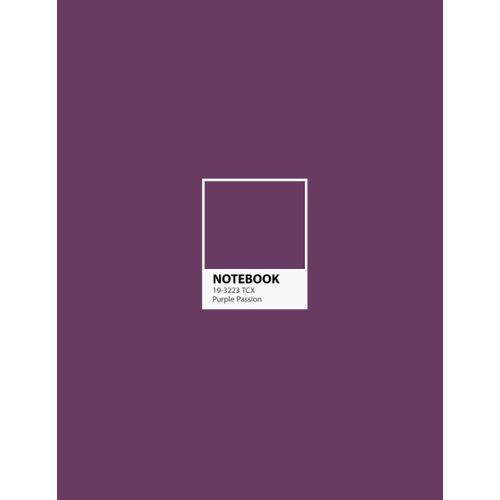 Notebook: Lined Journal- Pantone Color Design - Large (8.5 X 11 Inches) - 101 Pages - Purple Passion: Composition Book Perfect Bound, Soft Cover - Minimal Style    Format Broch 