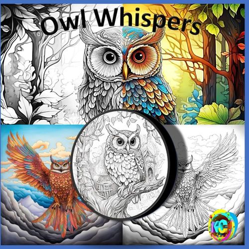 Owl Whispers: A Coloring Book For Tranquility And Folklore 25-Page (Animal Kingdom Myth's And More By Kind And Create)    Format Broch 