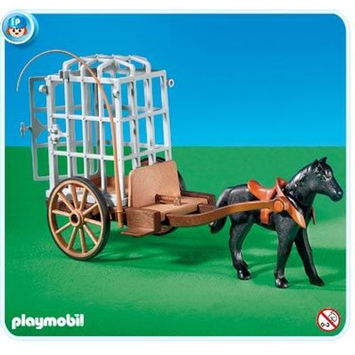 Playmobil 7925 Cheval et cage ?� prisonnier Chevaliers Chateau Moyen-age Chariot Charette | Rakuten