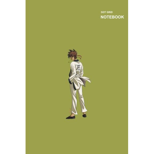 Sketchbook Dotted Grid Paper: Dotted Pages, (6 X 9 Inches) Large, 110+ Pages, Sagara Sanosuke Rurouni Kenshin Wandering Samurai Green Notebook Cover.    Format Broch 