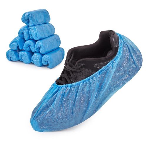 | Surchaussures Jetables 100 Pieces, Couvre Chaussure Impermeable Avec lastique Ajustable, Sur Chaussure Jetables Couleur Bleue