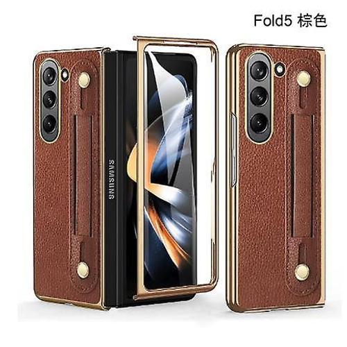 Tui Z Fold Tui De Tlphone Plaqu Cuir Grain Litchi Pour Samsung Galaxy Z Fold Avec