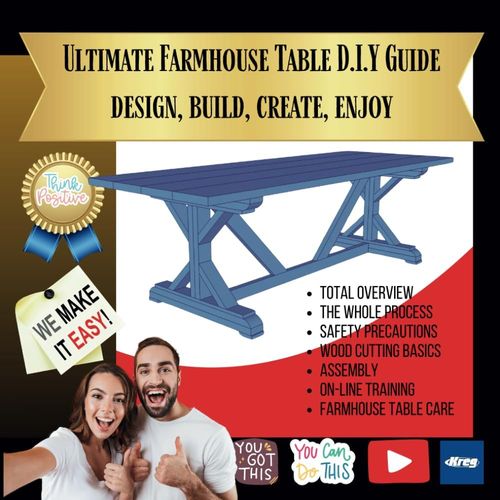 Ultimate Farmhouse Table D.I.Y. Guide: Design, Build, Create, Enjoy: Ultimate Farm Table D.I.Y Book, Learn Everything Farmhouse Table Building, Wood ... Most Thorough, Online Video Training    Format Broch 