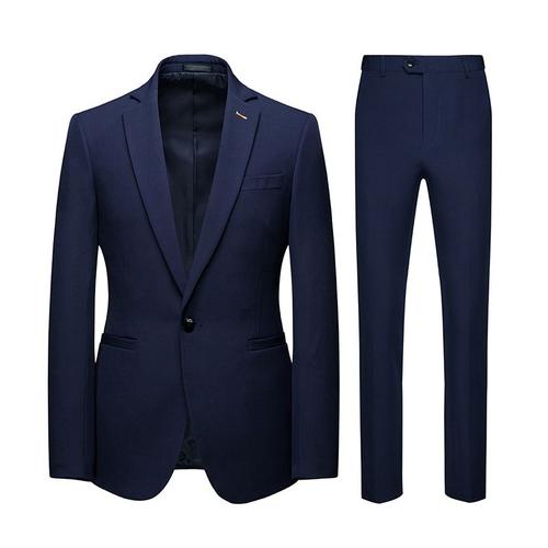 (Veste+Pantalon)Costume Homme De Marque Couleur Unie Vtements Homme De Mariage Dcontract Costume 2 Pices Costume Homme D'affaires