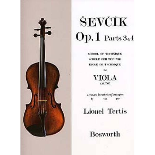 Otakar Sevcik : Viola Studies: School Of Technique Parts 3 And 4 Otakar Sevcik - Recueil Viola Bwh003916 9781847726377