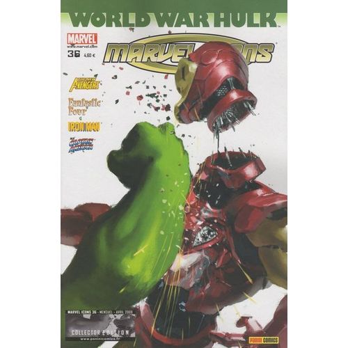 World War Hulk : The New Avengers + Fantastic Four + Iron Man + Captain America : Marvel Icons N36 - Avril 2008 - Avec 1 Badge The Punisher - Collector Edition   de Collectif  Format Broch 