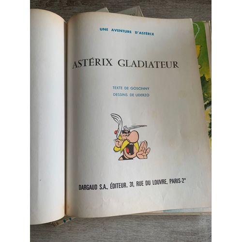 📚 Lot Bds Astrix Anciens ? Gladiateur + Tour De Gaule + Cloptre ? Rditions Annes 70 (Dos Menhir)   