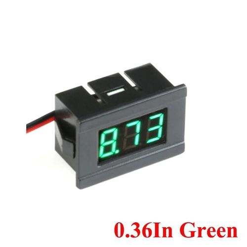 0.36in Vert - Voltmtre numrique, voltmtre numrique, compteur de tension rouge/bleu/vert pour moto et voiture 6V 12V