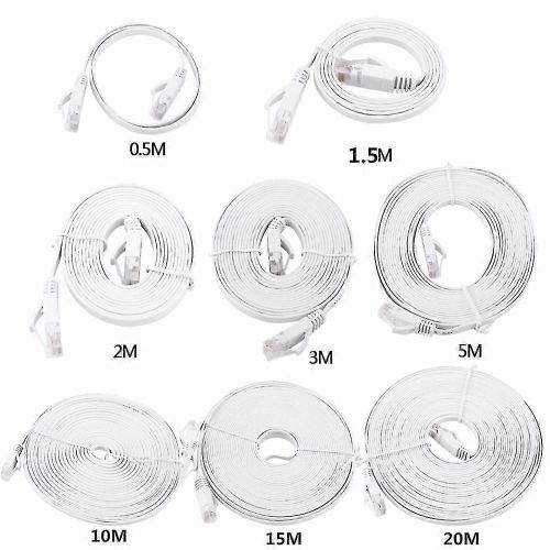 0,5 m 1,5 m 2 m 3 m 5 m 10 m 15 m 20 m Cble Ethernet haute vitesse RJ45 CAT6 Cble LAN rseau Ethernet plat U