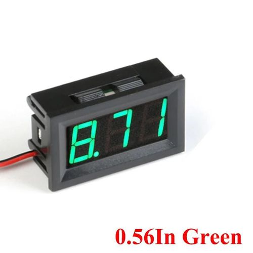 0.56in Vert - Voltmtre numrique, voltmtre numrique, compteur de tension rouge/bleu/vert pour moto et voiture 6V 12V