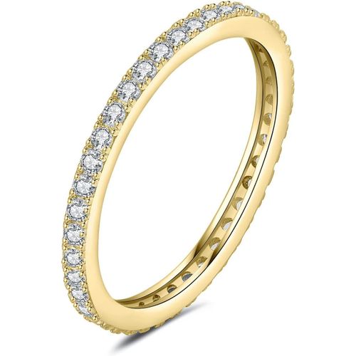0.6ct Demi Eternel Empilable Bague Taille Rond 6 Cubic Zirconia Pierre Argent 925 Femme,Plaqu Or Jaune Or Rose Bague Fin Anneau Fianailles Mariage Promise Alliance,Bijoux Mariee.[Y376]