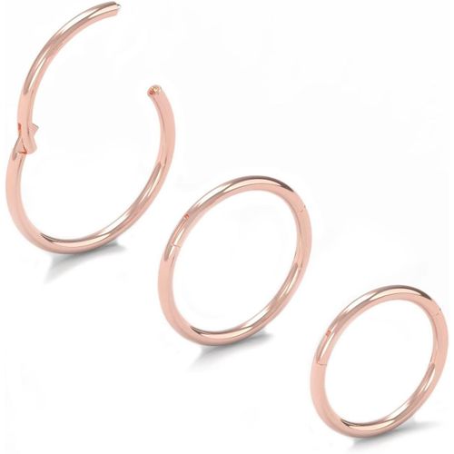 0.8mm/1.0mm/1.2mm/1.6mm Piercing Anneau Segment Clipsable Acier Chirurgical,Clikcer Anneau Segment Articul Nez Oreille,Avec Un Diamtre De 5mm  11mm