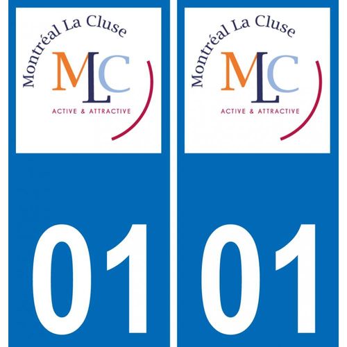 01 Montral-La-Cluse Logo Autocollant Plaque Immatriculation Auto Ville Sticker - Droits