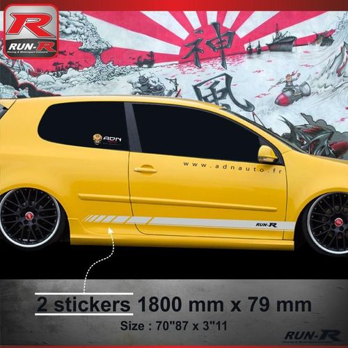 016a Sticker Racing Pour Volkswagen Golf 5 - Aufkleber Adesivi - Argent