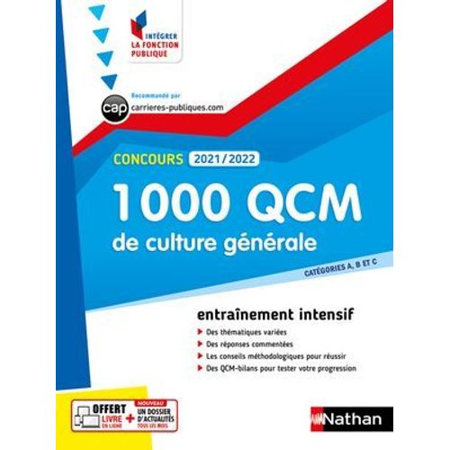 1 000 Qcm Culture Gnrale - Concours 2021-2022 - N 28 - Catgories Abc - (Ifp) E-Pub 2021  