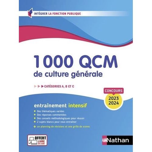 1000 Qcm De Culture Gnrale - Catgories A, B, C    Format Non Precis 