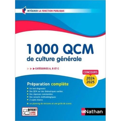1 000 Qcm De Culture Gnrale - Catgories A, B, C    Format Grand Format 