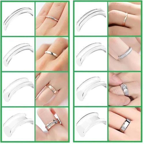 1/2/5set Ring Re-Sizer 8 Tailles Transparent Re-Sizer Pour Empcher LAnneau De Glisser
