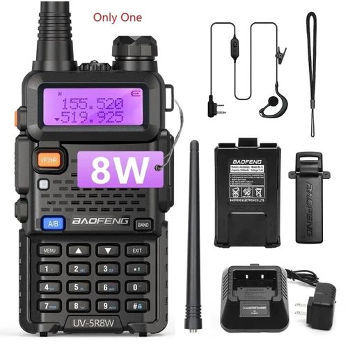 1/2X Baofeng UV-5R 8W Tri-Power talkie-walkie haute puissance double bande longue porte 128CH Portable UV 5R jambon Radio bidirectionnelle - Type 1X8W-H-EURO