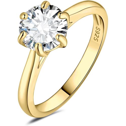 1-3ct Classique Cubic Zirconia Bague Taille Rond Solitaire Pierre Argent Massif 925 Femme,Plaqu Or Jaune Or Rose Bague Diamant Simul Fianailles Mariage,Ensemble Bijoux Femme Mariee.[Y109]
