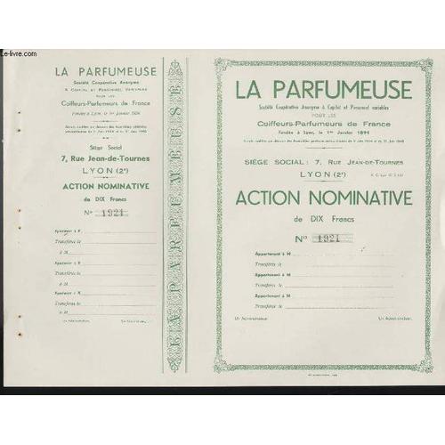 1 Action Nominative - La Parfumeuse de Titre