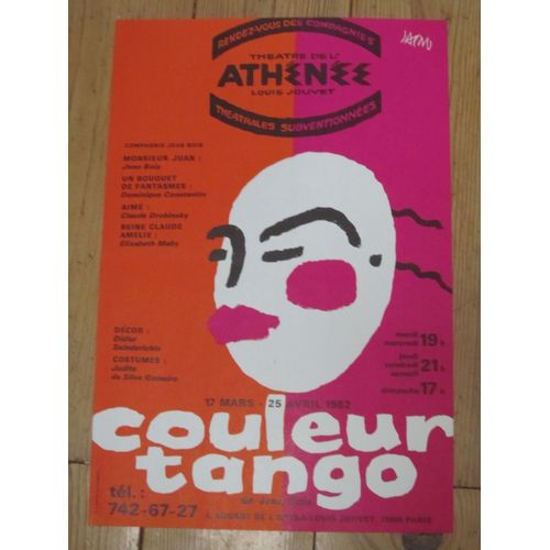 1 Affiche De Thatre Illustre Par Jacno - 1982 - Couleur Tango