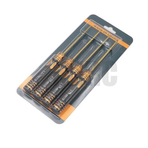 1 bote - Ajrc-Tournevis hexagonal, 4 pices/ensemble, plaquage titane, kit d'outils pour modle RC voiture bateau avion
